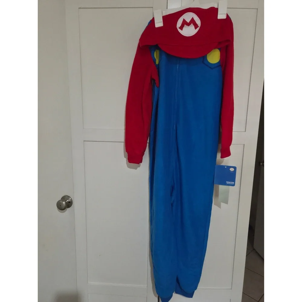Super Mario Kids Pajamas - Boys One Piece Costume - Size M(8)